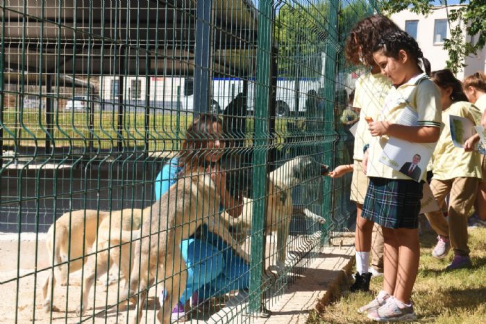 ocuklar Yeniehir Belediyesinin hayvan bakmevini gezdi...